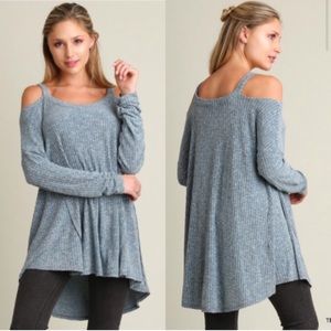 Cold Shoulder Long Sleeve Umgee Tunic Top